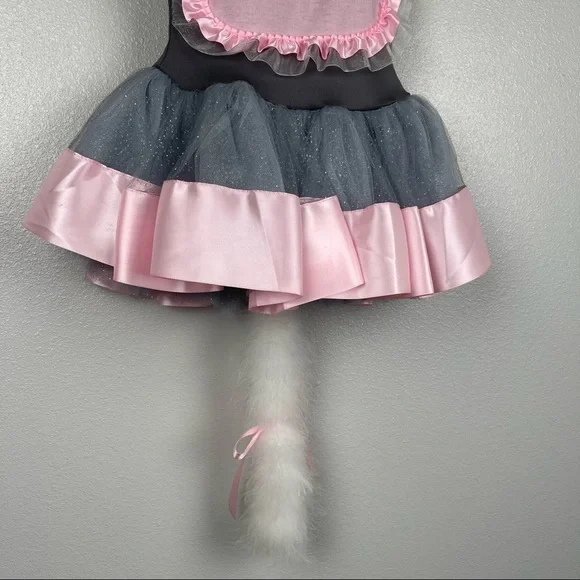 Handmade Set of Mouse Costume for Little Girl Pink-Grey with Ears headband π - Picture 7 of 13